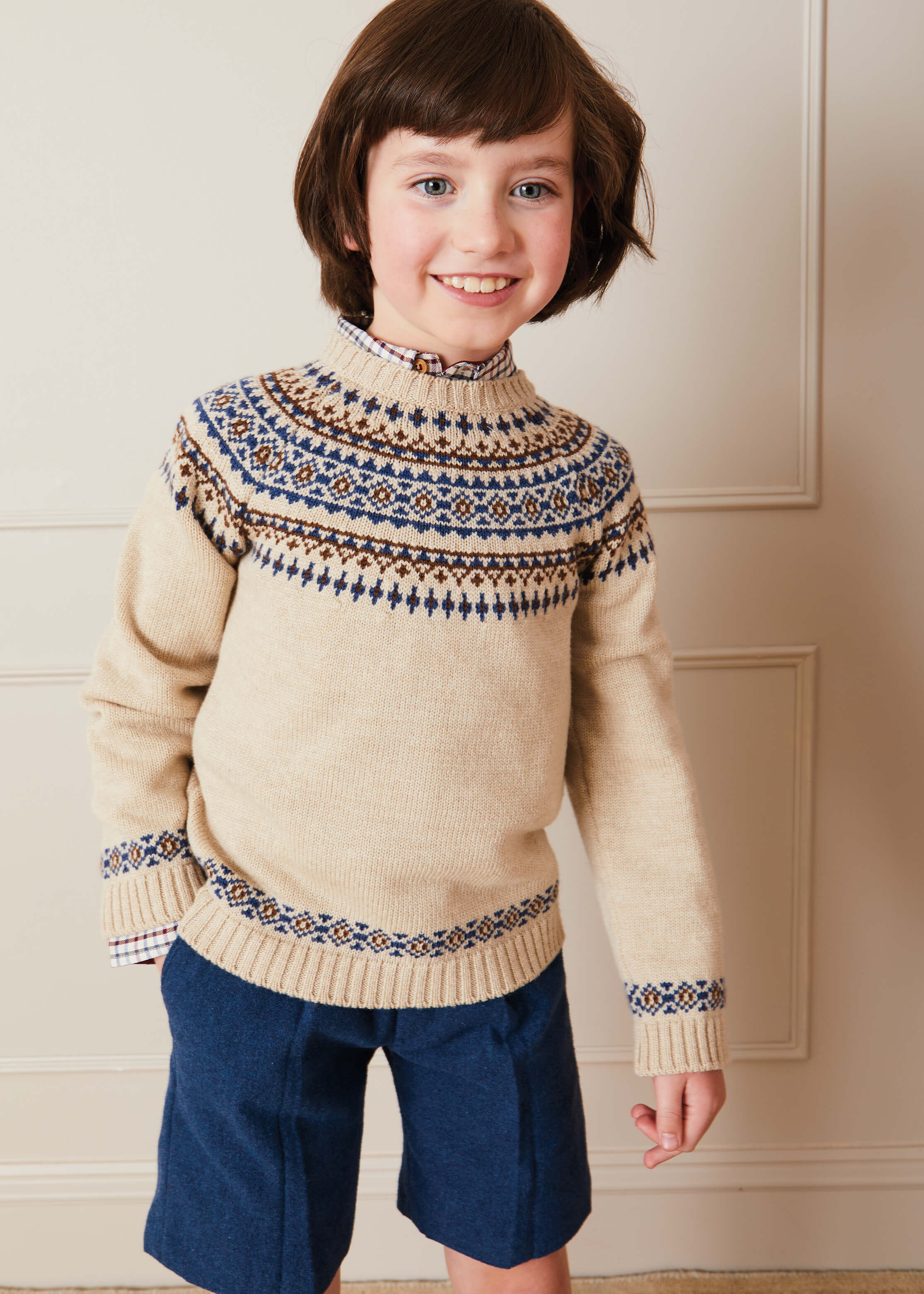 Wool Shorts In Blue (4-10yrs) SHORTS  from Pepa London