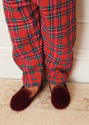 Velvet Slippers In Burgundy (24-34EU) SHOES  from Pepa London