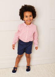 Woven T-Bar Baby Shoes in Navy (20-26EU) Shoes  from Pepa London