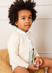Striped Pocket Front Short Dungarees in Green (18mths-4yrs) DUNGAREES from Pepa London