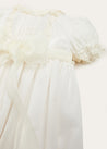 Bespoke Plumeti Embroidered Organic Lawn Cotton Christening Dress and Bonnet Made to order  from Pepa London