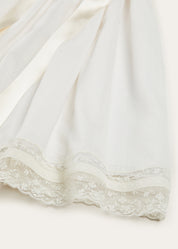 Bespoke Traditional Christening Gown with Front Satin Sash and Bonnet Made to order  from Pepa London