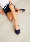 Lace Tie Ballerina Shoes in Navy (24-34EU) Shoes  from Pepa London