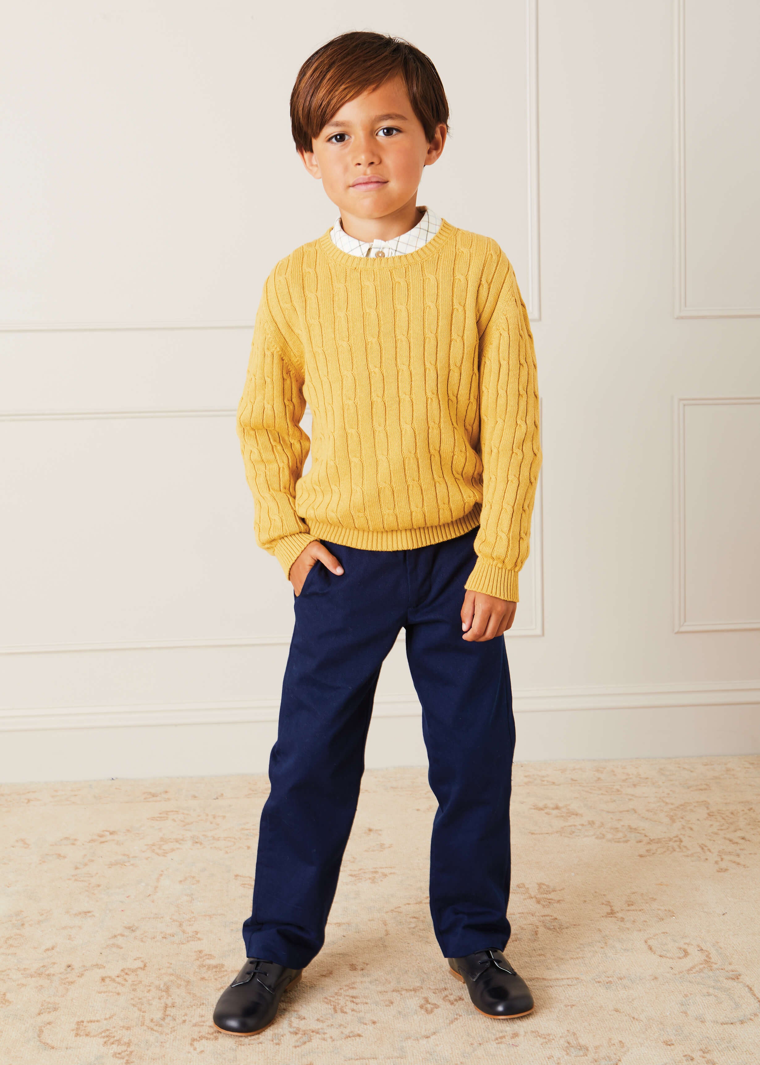 Pocket Detail Chino Trousers in Navy (4-10yrs) Trousers  from Pepa London