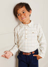 Polo Collar Long Sleeve Shirt in Brown (12mths-10yrs) Shirts  from Pepa London