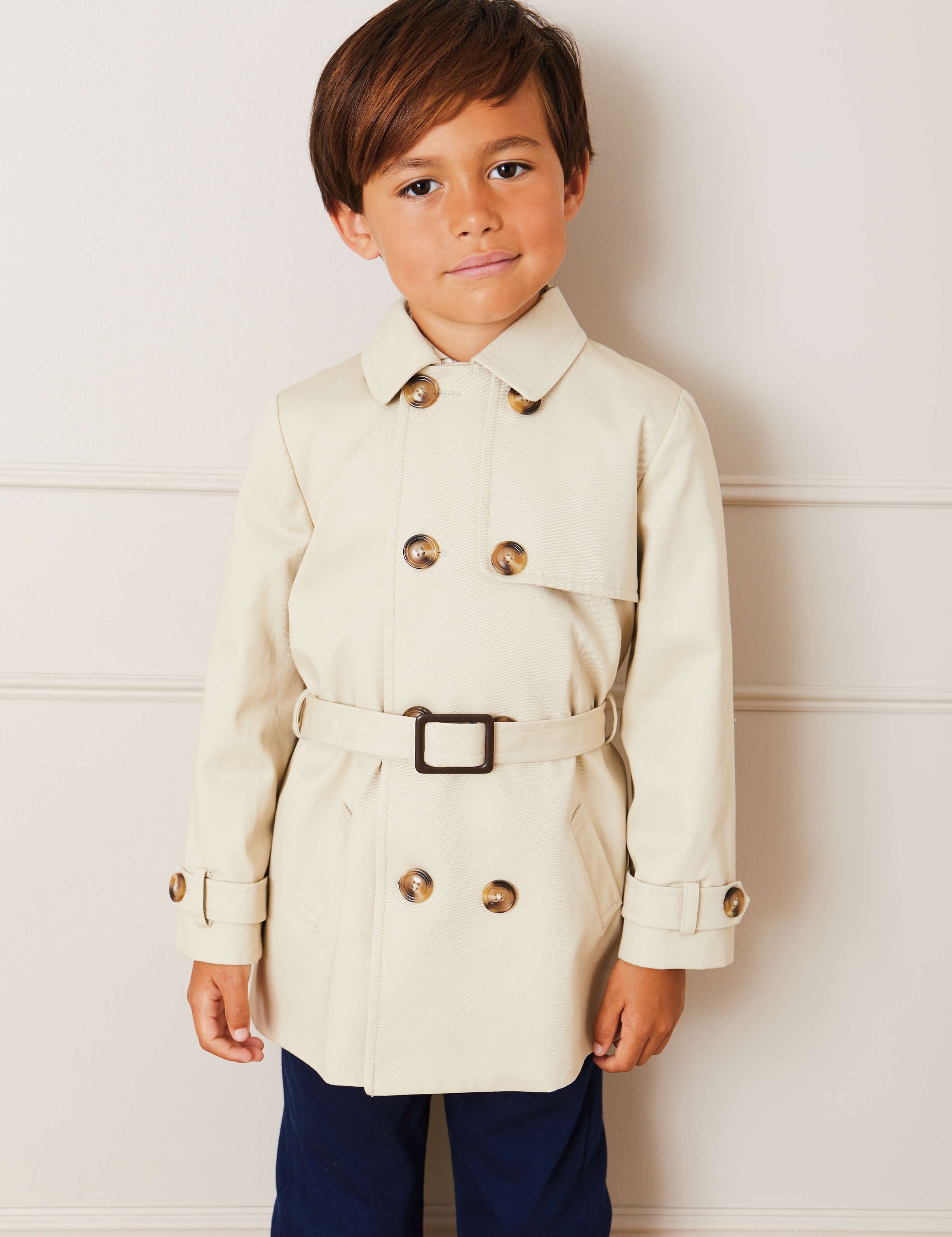 Check Lined Trench Coat In Beige (4-10yrs) COATS  from Pepa London