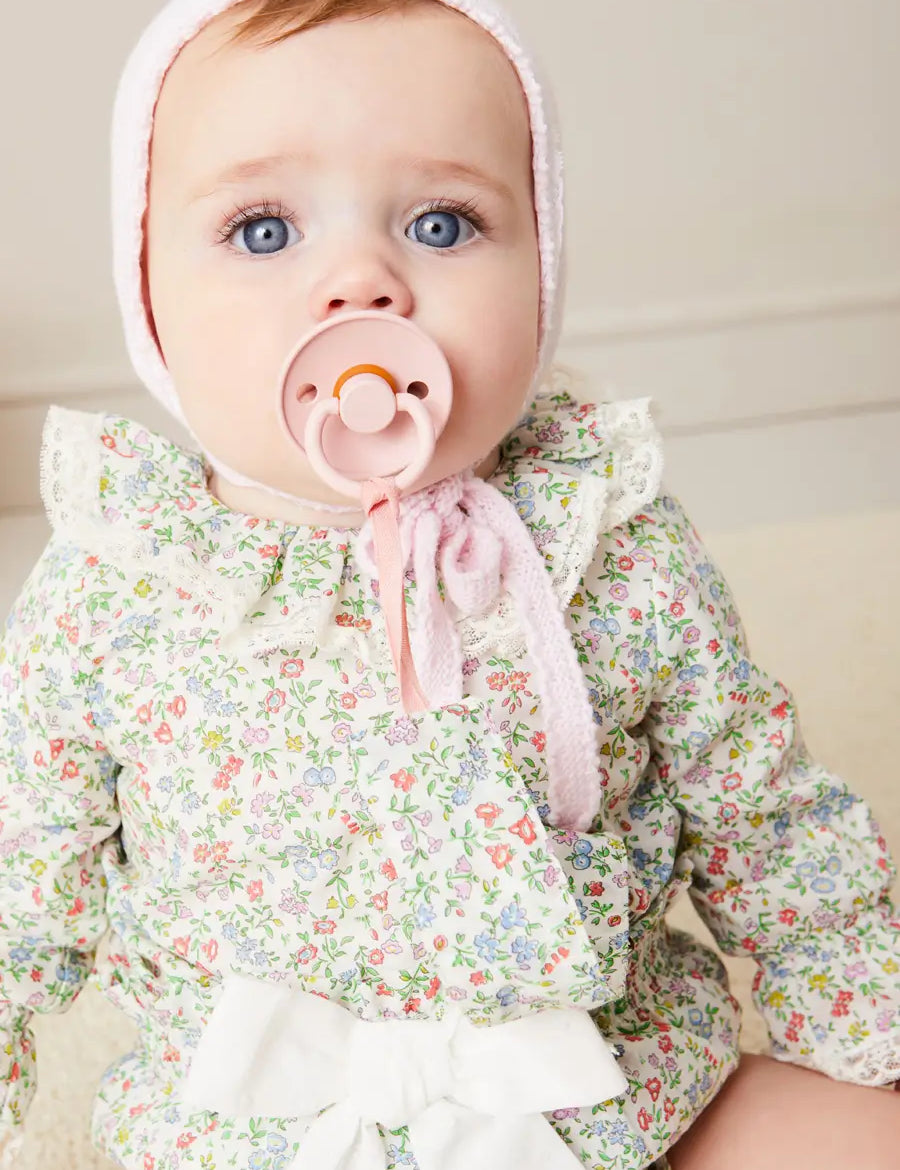 Cordelia Floral Long Sleeve Blouse in Pink Made with Liberty Fabric (1-12m) BLOUSES from Pepa London