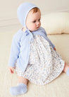 Openwork Detail Baby Cardigan in Blue (1-12mths) Knitwear from Pepa London