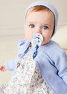 Openwork Detail Baby Cardigan in Blue (1-12mths) Knitwear from Pepa London