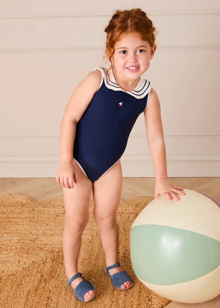 The Navy Mariner Toddler Girl Swim Look Look from Pepa London