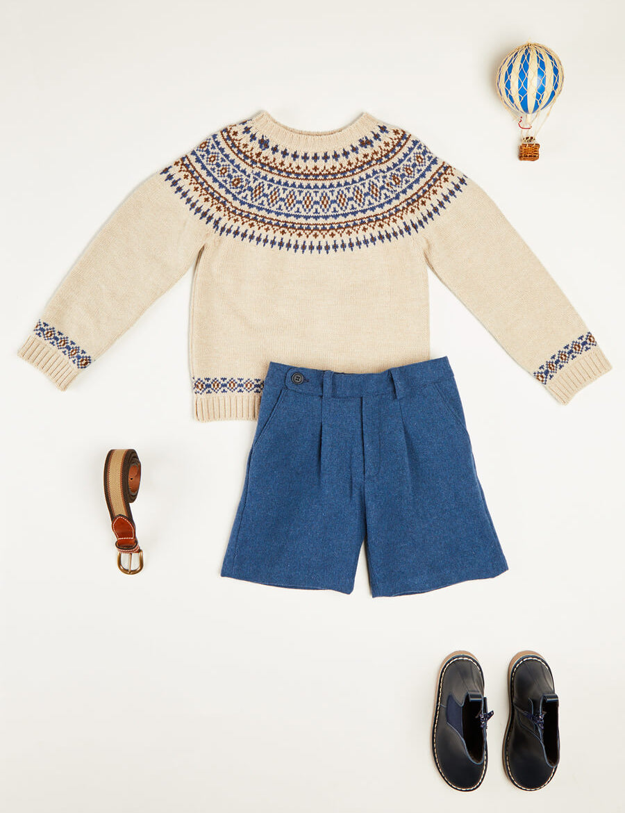 Fair Isle Merino Gift Set in Blue Look  from Pepa London