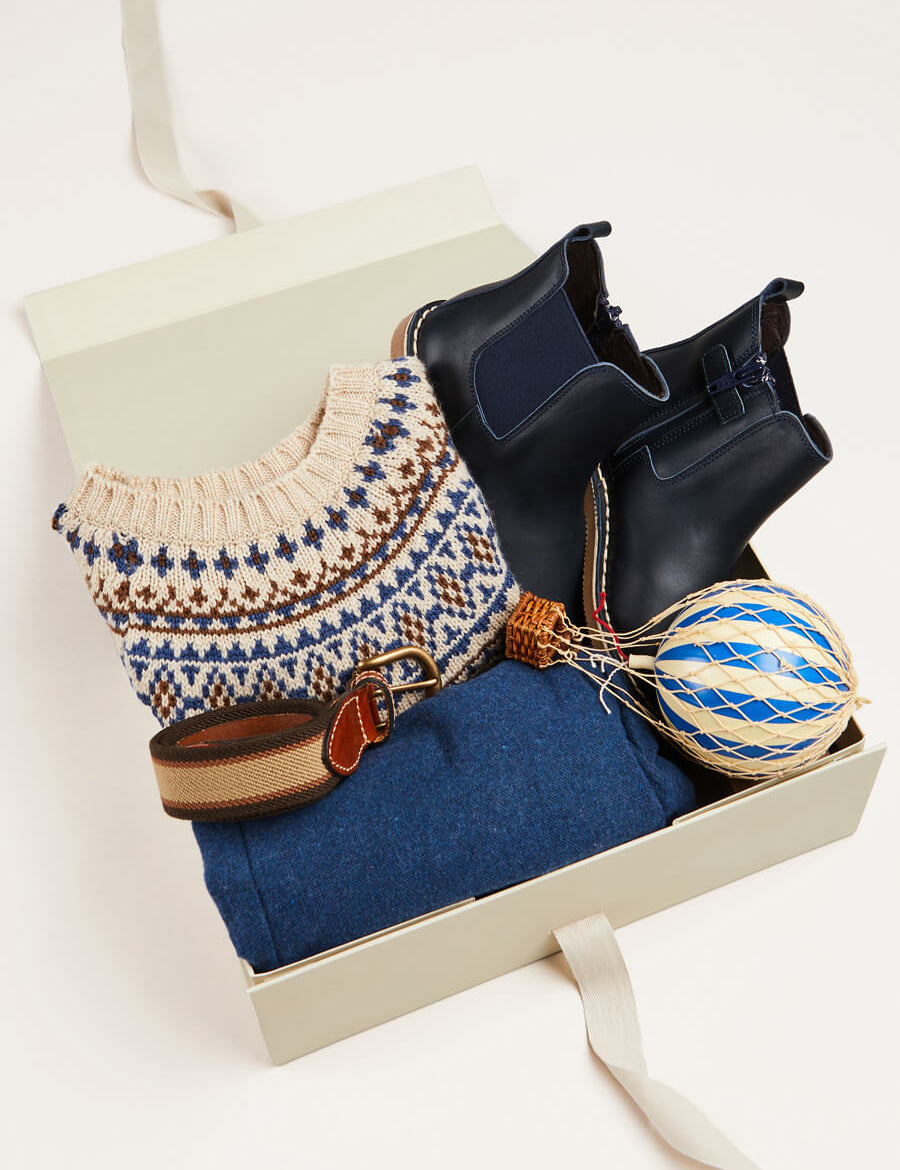 Fair Isle Merino Gift Set in Blue Look  from Pepa London
