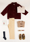 The Corduroy Burgundy Quilted Jacket Boy Look Look  from Pepa London