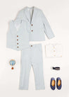 Plain Light Linen Vest in Blue (4-10yrs) Coats  from Pepa London