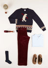 The Navy Bear Intarsia Jumper Boy Look Look  from Pepa London