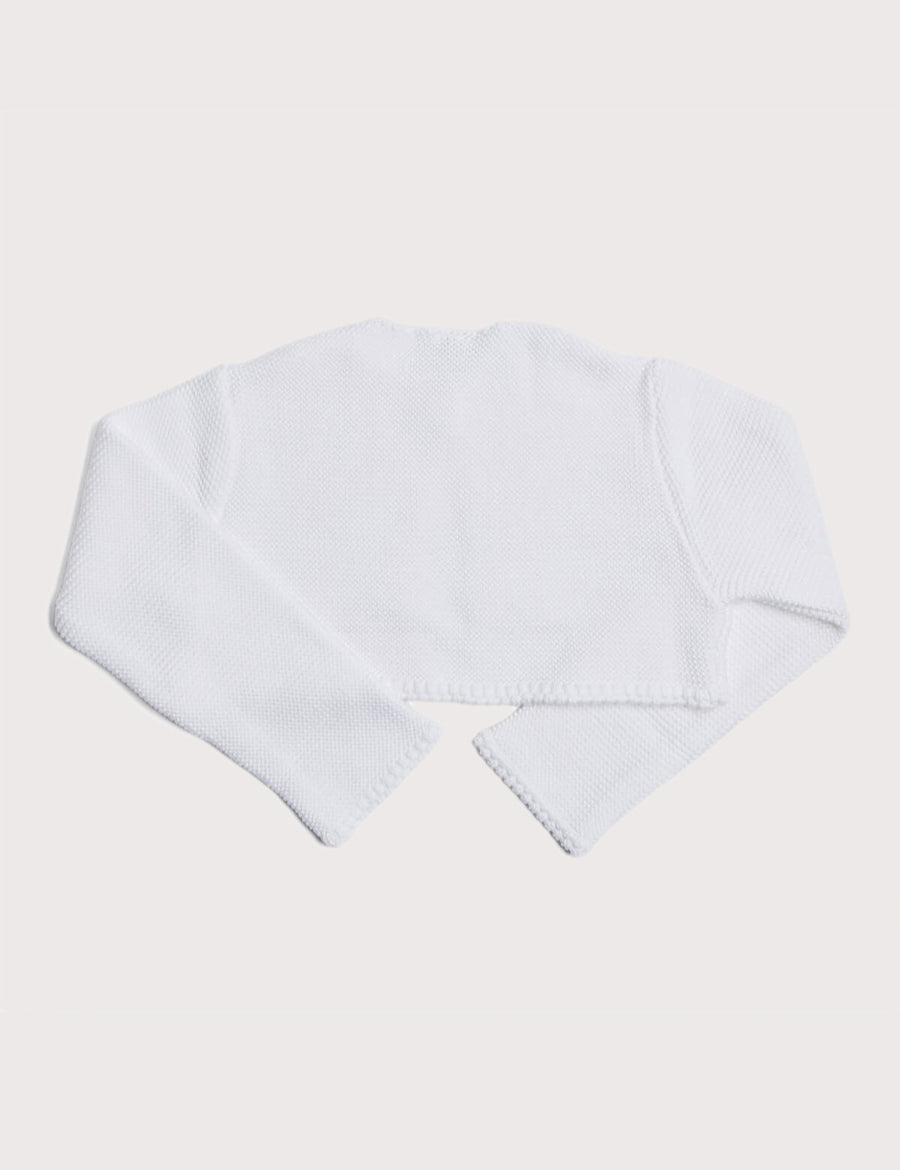 Girls Cropped Celebration Cardigan Ivory (12mths-8yrs) Knitwear  from Pepa London