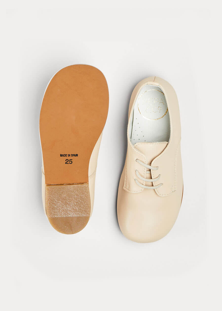 Leather Lace up Celebration Shoes in Beige (20-36EU) SHOES from Pepa London