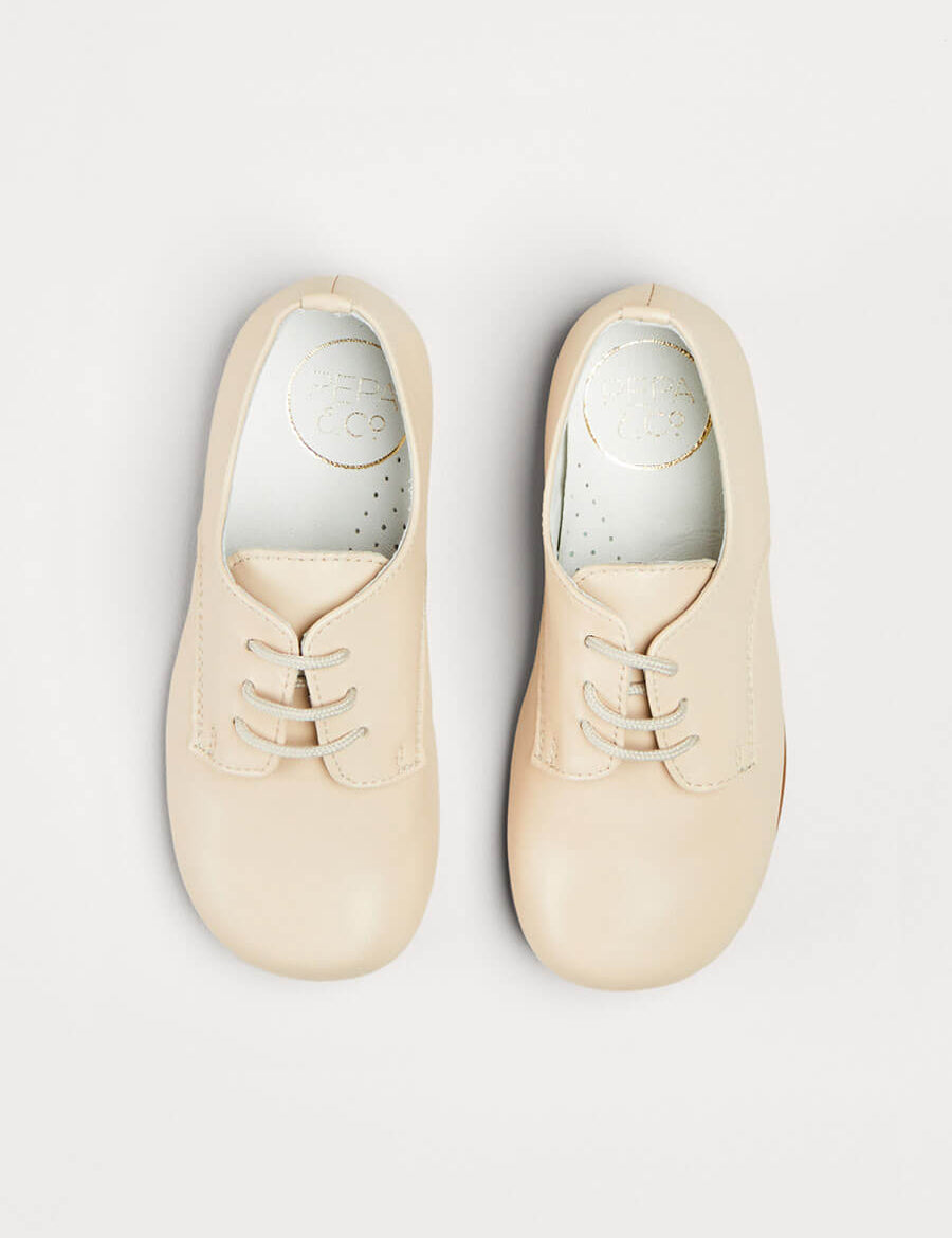 Boy's beige leather celebration shoes (20-36EU) Shoes  from Pepa London
