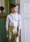 White Double-Breasted Peter Pan Collar Shirt (12mths-10yrs) Shirts  from Pepa London