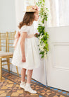 Flower Girl Ivory Dress with Pink Silk Sash (12mths-10yrs) Dresses  from Pepa London