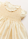 Girls Silk Hand Smocked Celebration Dress in Champagne (12mths-10yrs) Dresses  from Pepa London