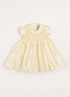 Girls Silk Hand Smocked Celebration Dress in Champagne (12mths-10yrs) Dresses  from Pepa London