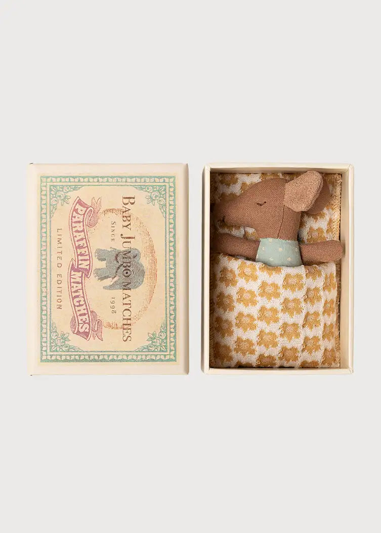 Sleepy Wakey Baby Mouse in a Matchbox in Blue Toys from Pepa London