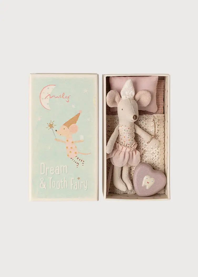 Tooth Fairy Sister Mouse with Metal Box in Blush TOYS from Pepa London
