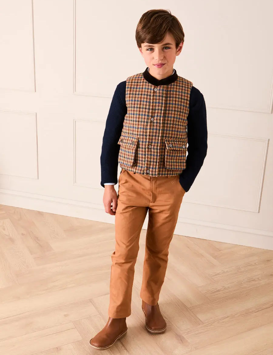Plain Pocket Detail Trousers in Camel (4-10yrs) Trousers from Pepa London