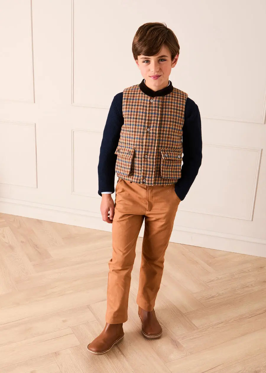 Plain Pocket Detail Trousers in Camel (4-10yrs) Trousers from Pepa London