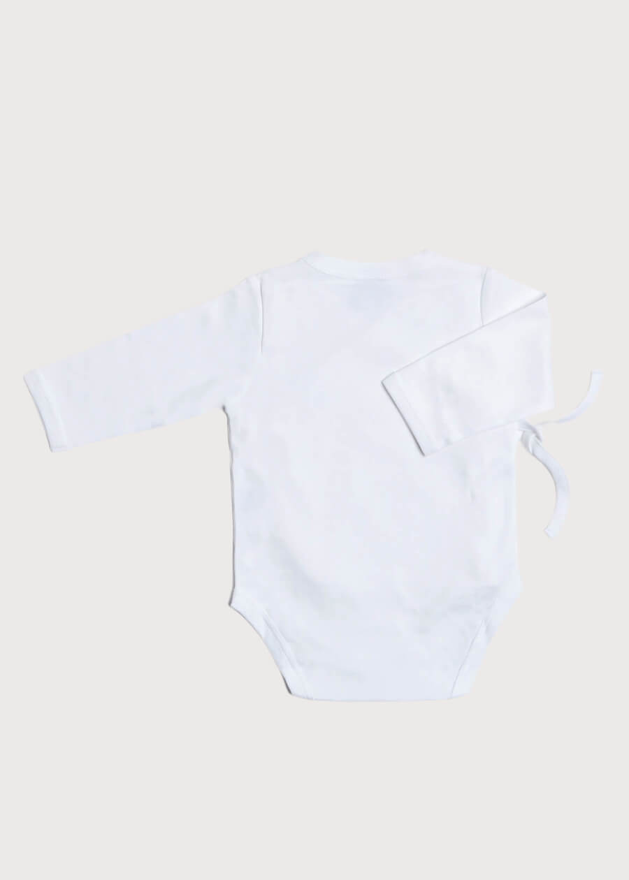 Newborn Side Tie Bodysuit With Rocking Horse Embroidery Blue (1-6mths) Tops & Bodysuits  from Pepa London