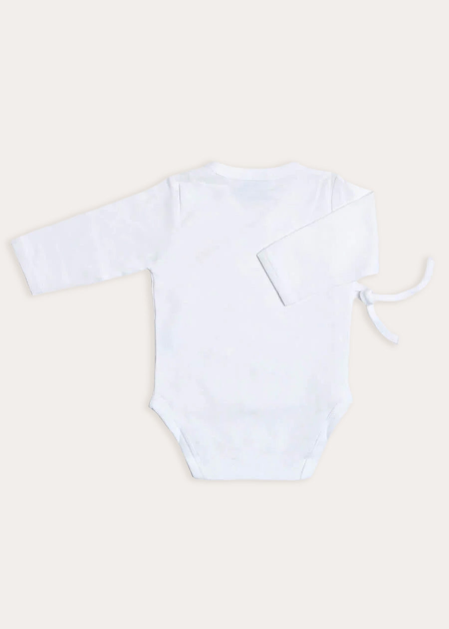 Newborn Side Tie Bodysuit With Rocking Horse Embroidery Pink (1-6mths)