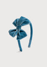 Velvet Hair-Band in Blue Hair Accessories  from Pepa London