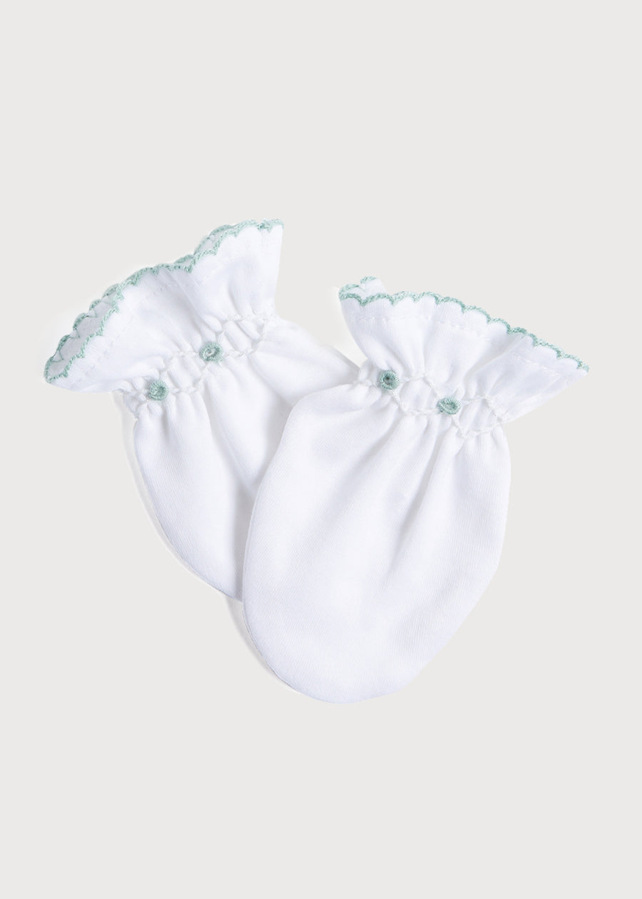 Green Hand Smocked Mittens Accessories  from Pepa London