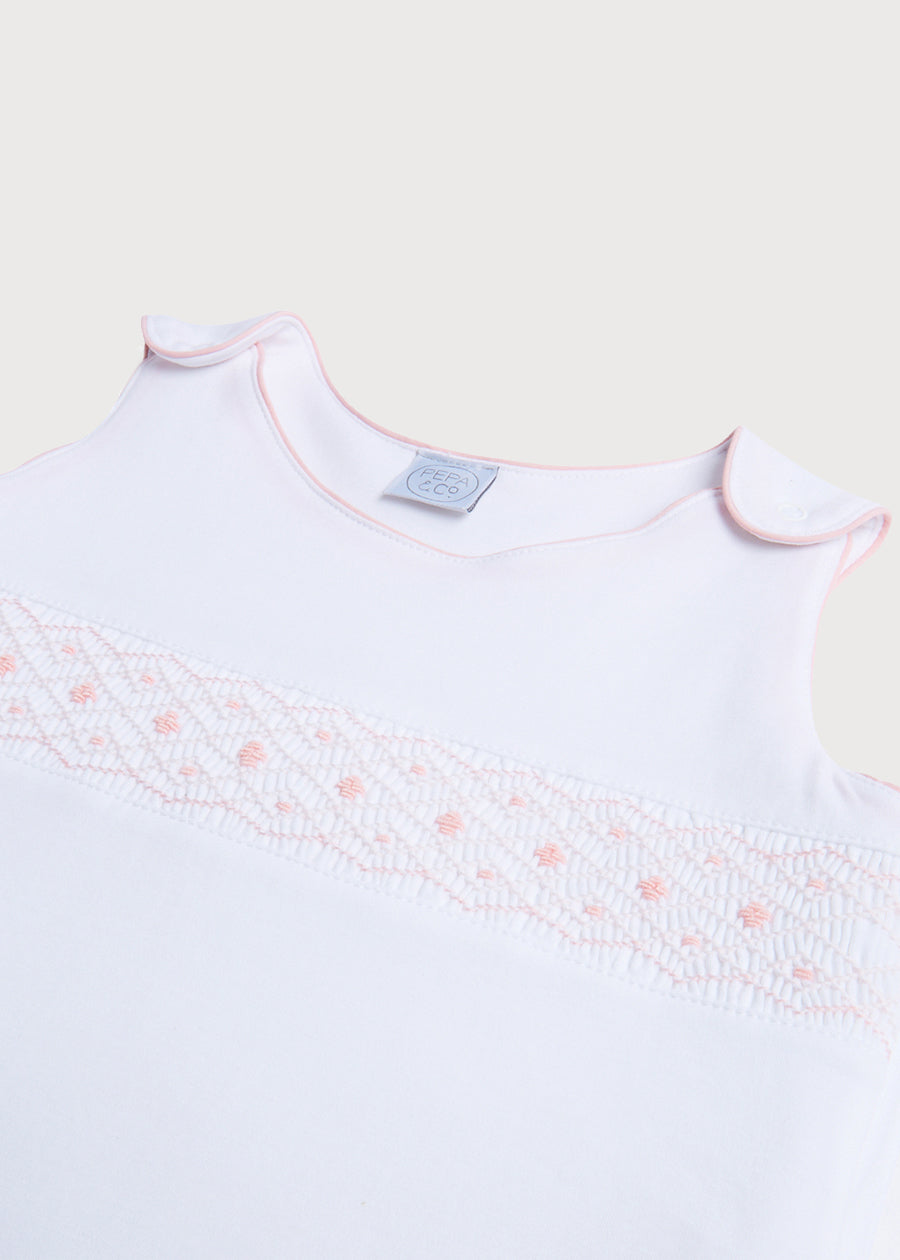 Pink Hand Smocked Sleeping Bag (3-18mths) Accessories  from Pepa London