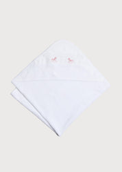 Newborn Towel with Rocking Horse Embroidery In Pink Knitted Accessories  from Pepa London
