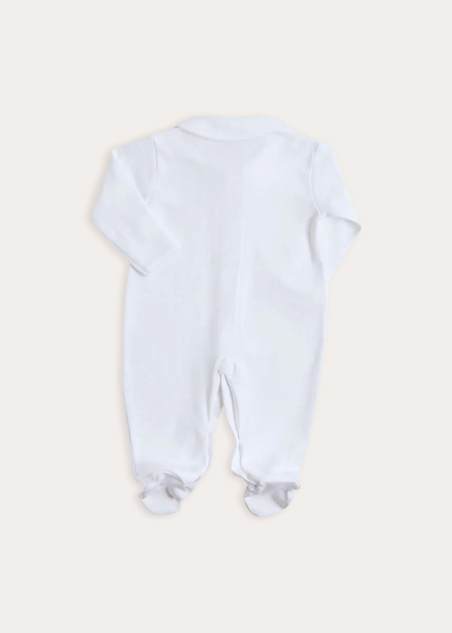 Newborn All-In-One With Rocking Horse Embroidery In Beige (1-6mths)