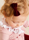 Velvet Medium-Bow Clip in Burgundy Hair Accessories  from Pepa London