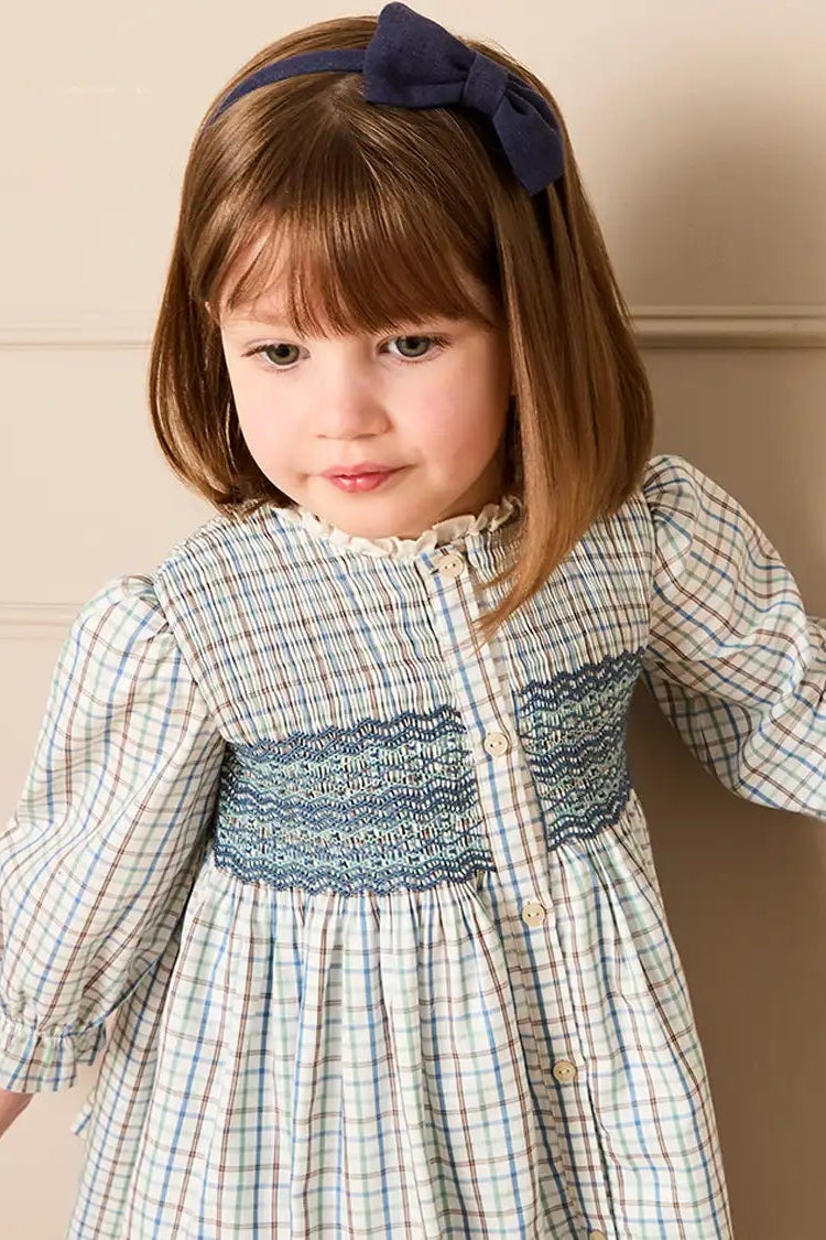 Navy Linen Big Bow Hairband