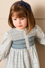 Navy Linen Big Bow Hairband