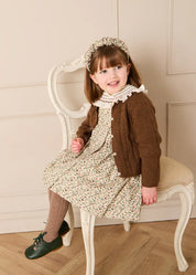 Evelyn Floral Hand Smocked Long Sleeve Dress in Yellow (18mths-10yrs) Dresses from Pepa London