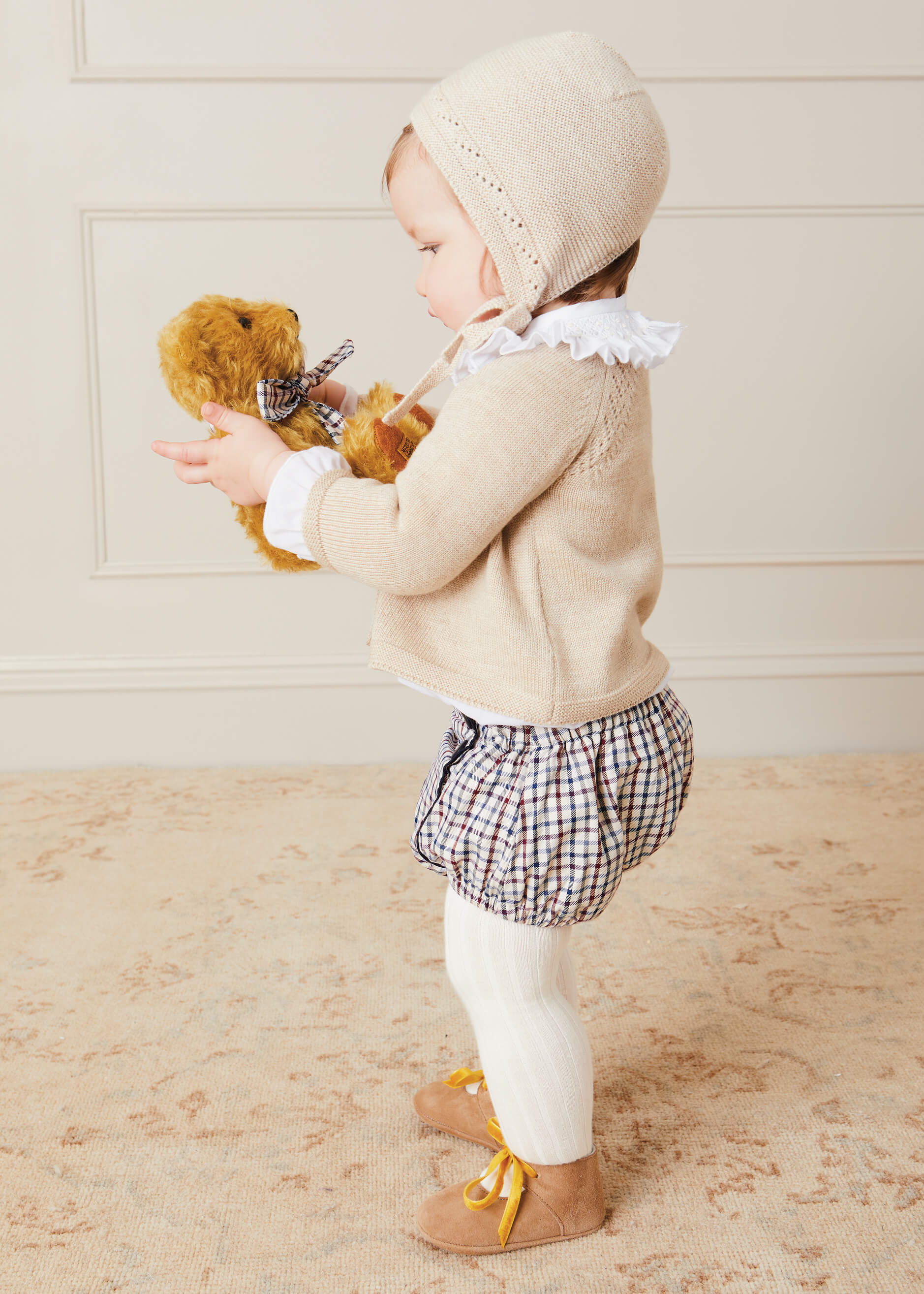 Limited-Edition Merrythought & Pepa Teddy Bear with Check Bow   from Pepa London