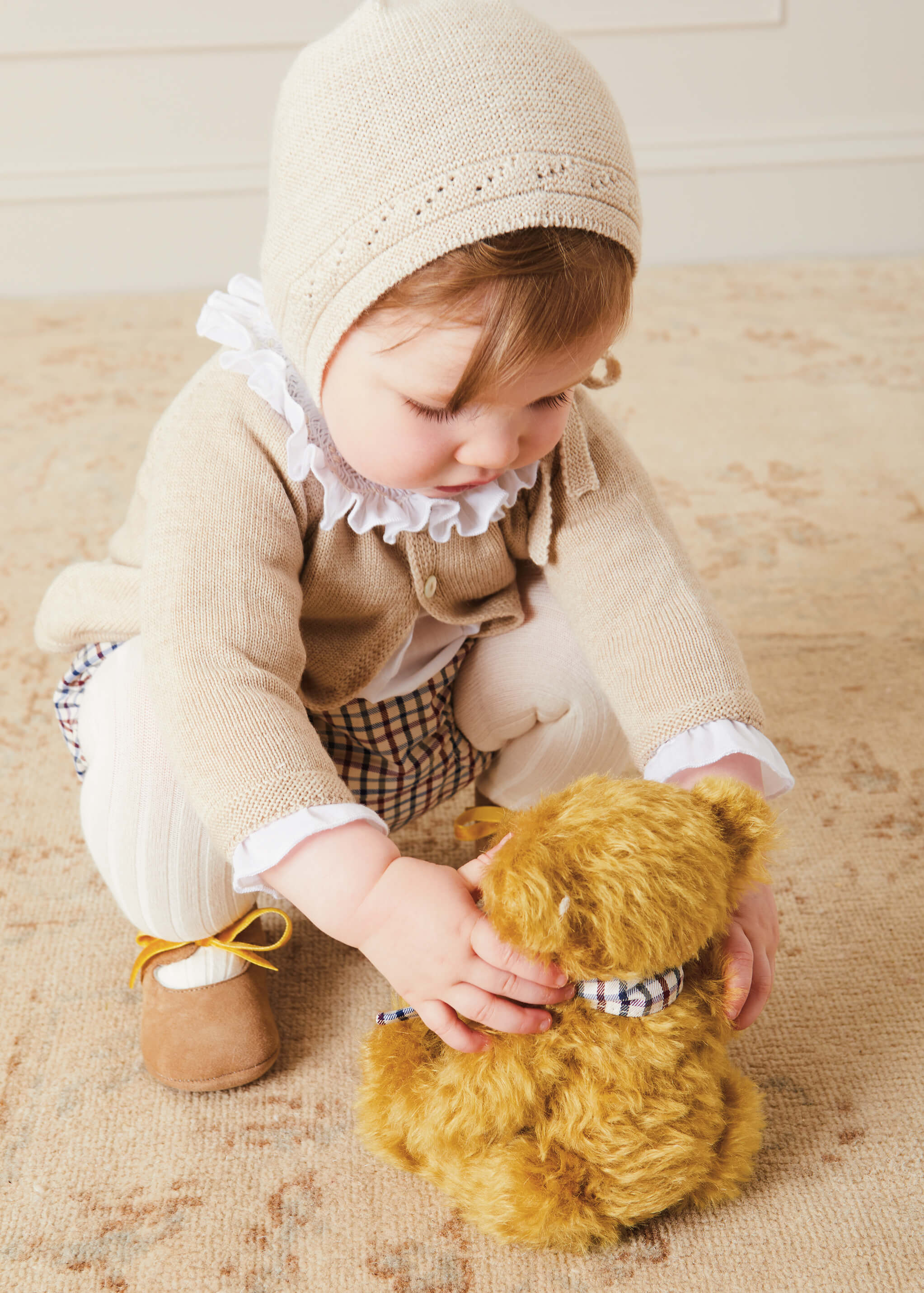 Limited-Edition Merrythought & Pepa Teddy Bear with Check Bow   from Pepa London