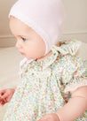 Cordelia Floral Ruffle Collar Short Sleeve Dress in Green Made with Liberty Fabric (1-12m) DRESSES from Pepa London