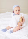 Hand Smocked Sleeveless Romper in White (3-18mths) ROMPERS from Pepa London