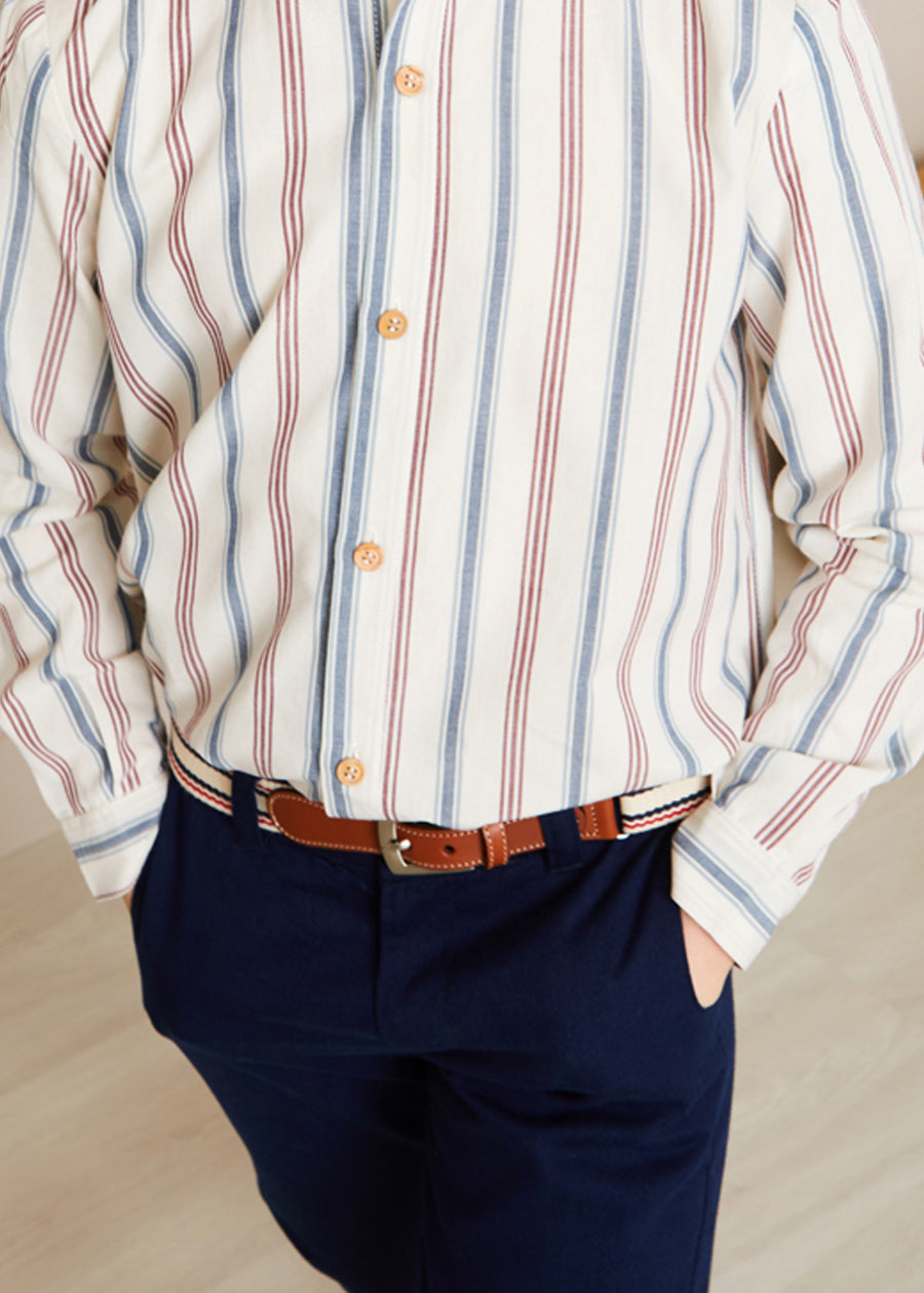 Beige Striped Belt Belts & Braces  from Pepa London