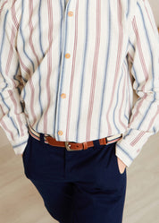 Beige Striped Belt Belts & Braces  from Pepa London
