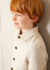 Polo Collar Button Down Jacket in Beige (4-10yrs) Coats  from Pepa London