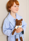Gingham Contrast Piping Dressing Gown in Blue (2-10yrs) Nightwear  from Pepa London