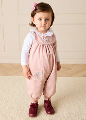 Bunny Floral Embroidered Pocket Detail Dungarees in Pink (12mths-4yrs) DUNGAREES from Pepa London